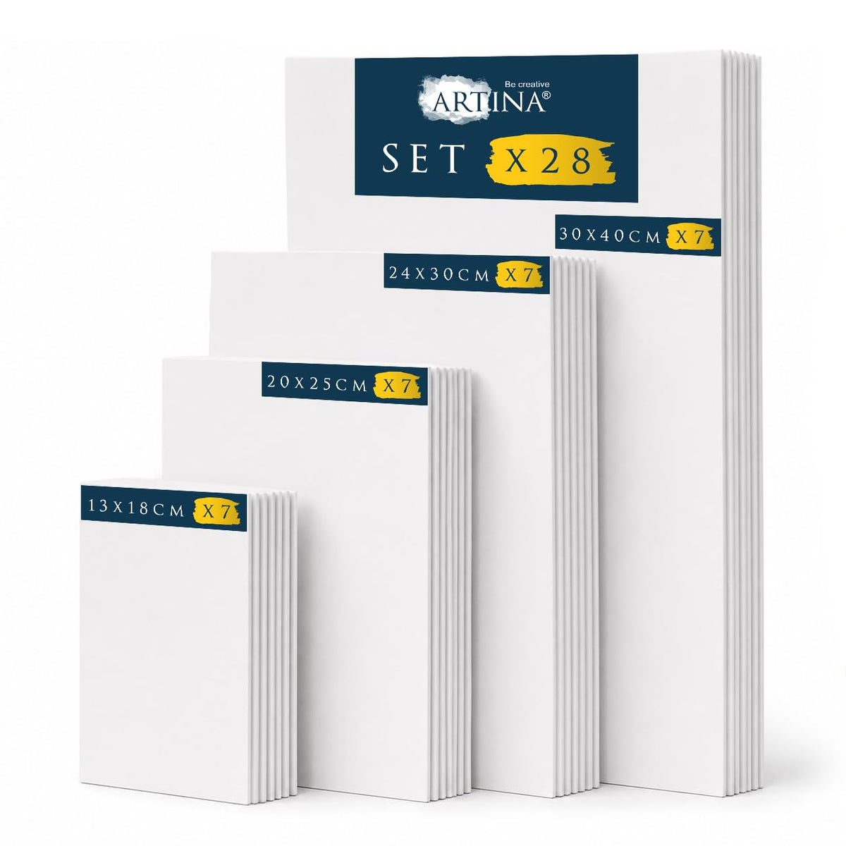Artina 16er Set Malkarton Leinwand Canvas Malpappe 3mm dick