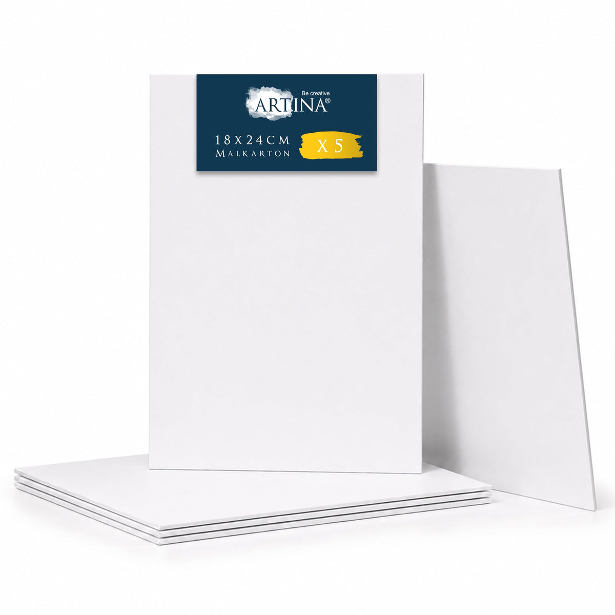 Artina 5er Set Malkarton Leinwand Canvas Malpappe 3mm dick