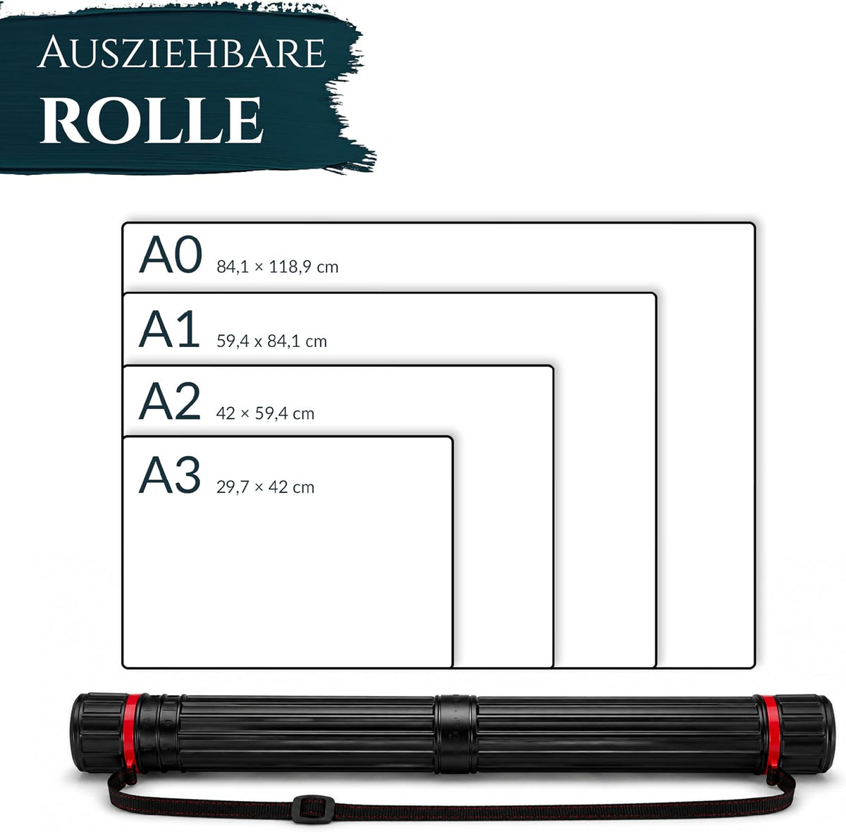 Artina Posterrolle A0 Flipchart Transportrolle verstellbar 78-134cm