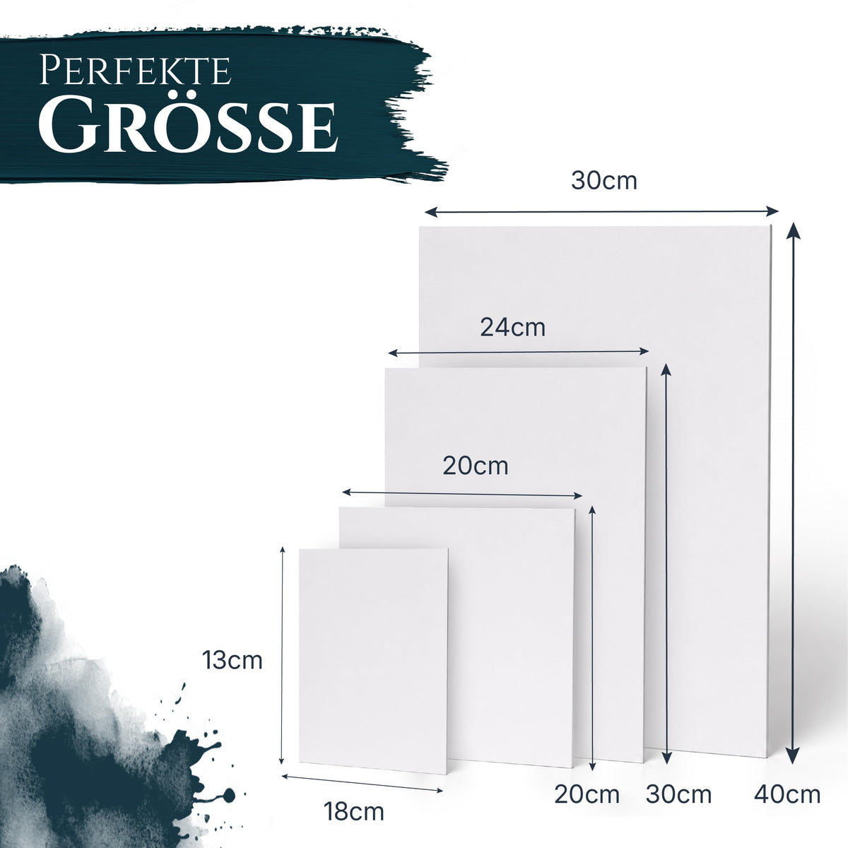 Artina 16er Set Malkarton Leinwand Canvas Malpappe 3mm dick