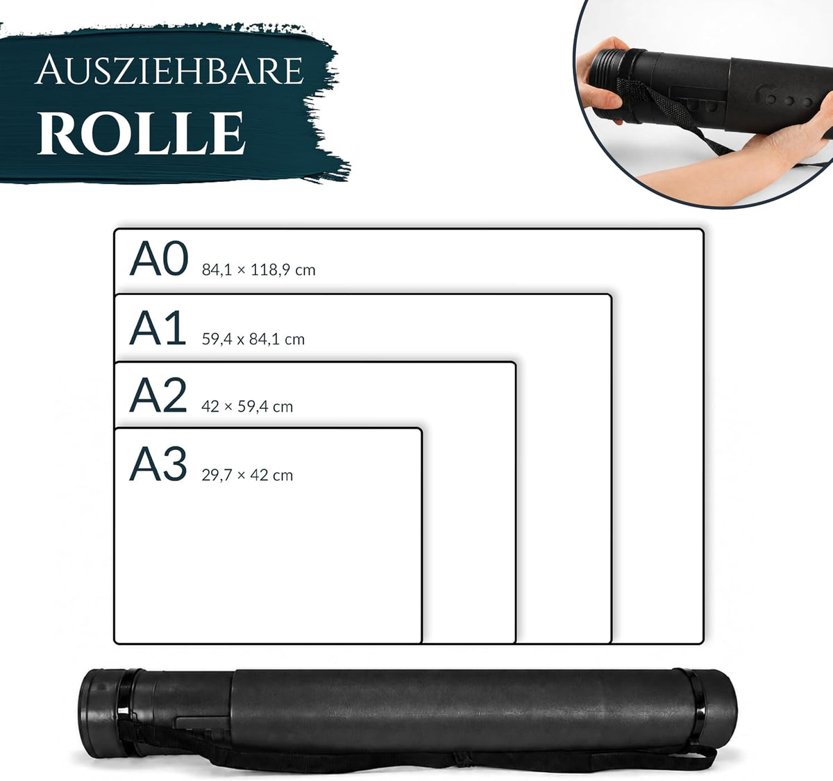 Artina Posterrolle A0 Flipchart Transportrolle verstellbar 60-100cm