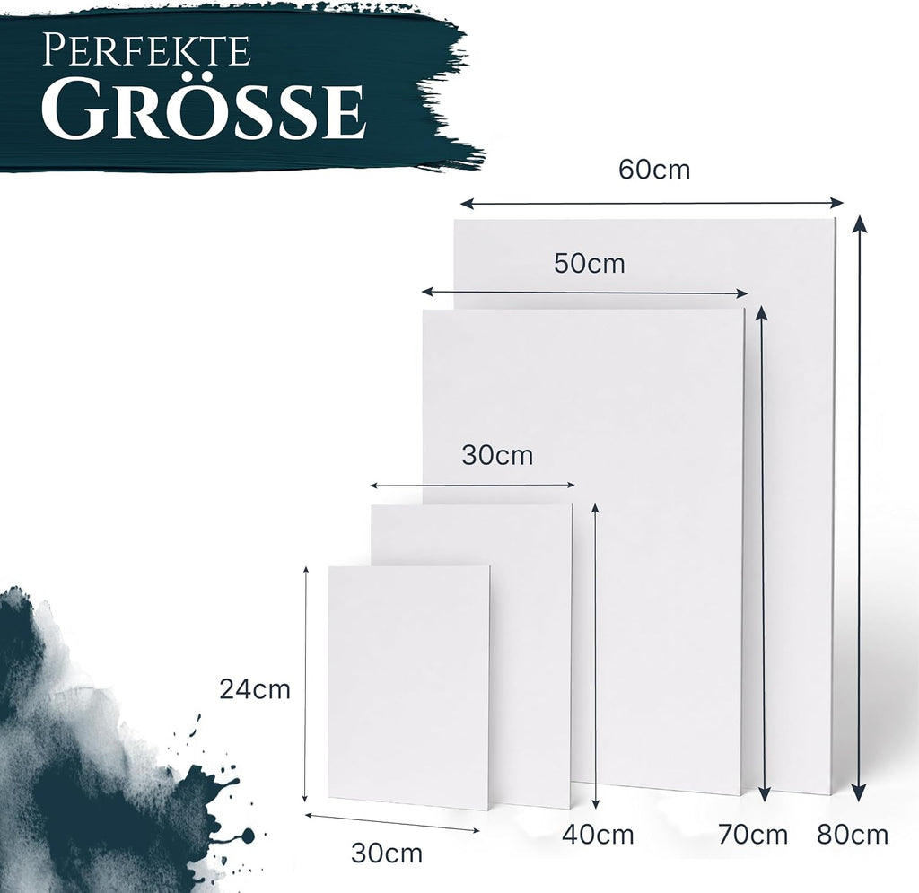 Artina 16er Set Malkarton Leinwand Canvas Malpappe 3mm dick