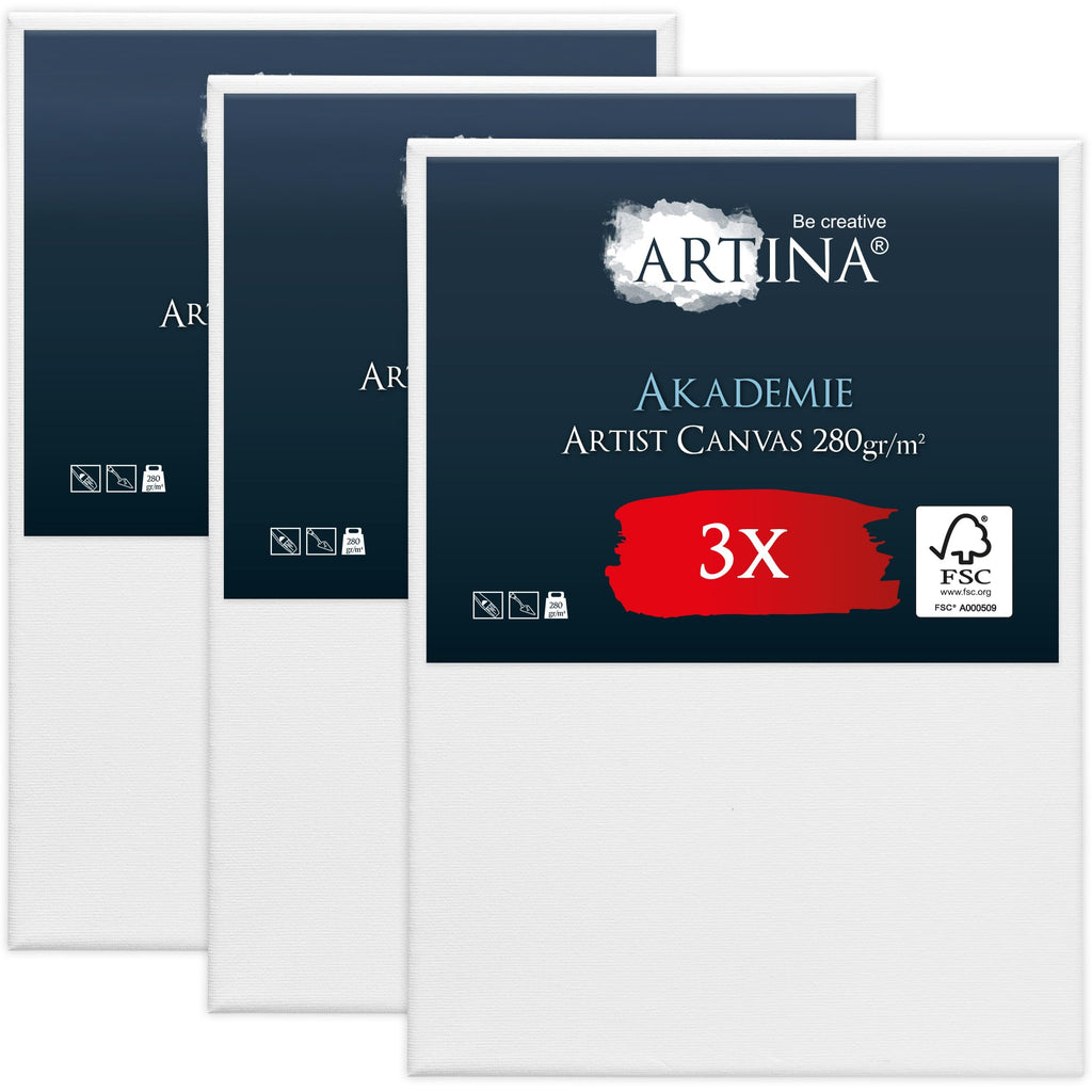 Artina Akademie Keilrahmen Leinwand FSC® 3er Set