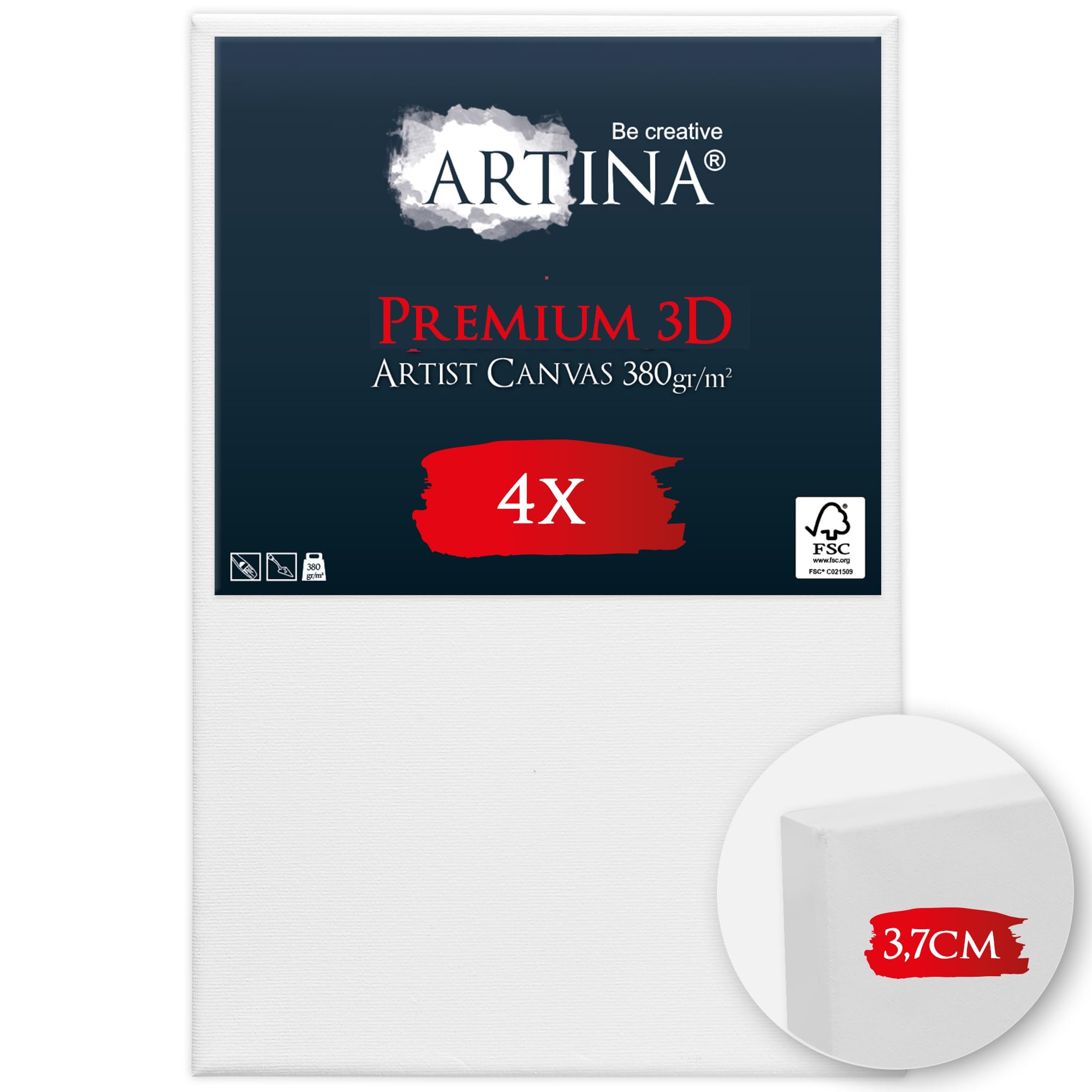 Artina 4er Set 3D Premium Leinwand