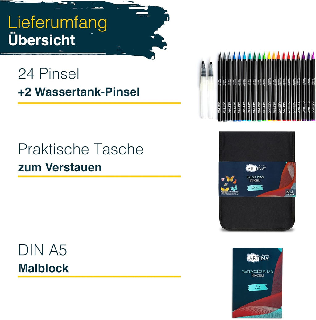 Artina 20-tlg Pinselstifte Set Pincelli