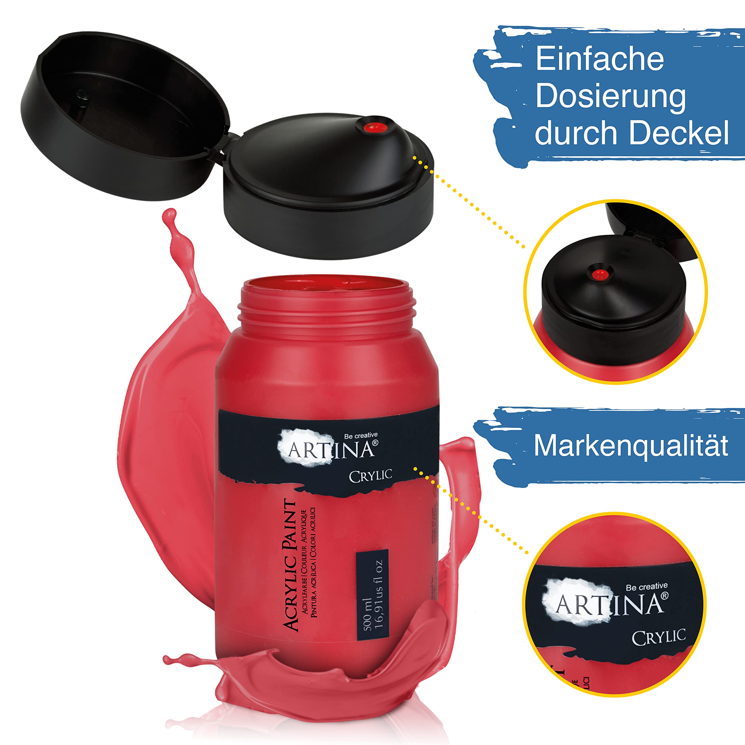 Artina 500ml Acrylfarben Set