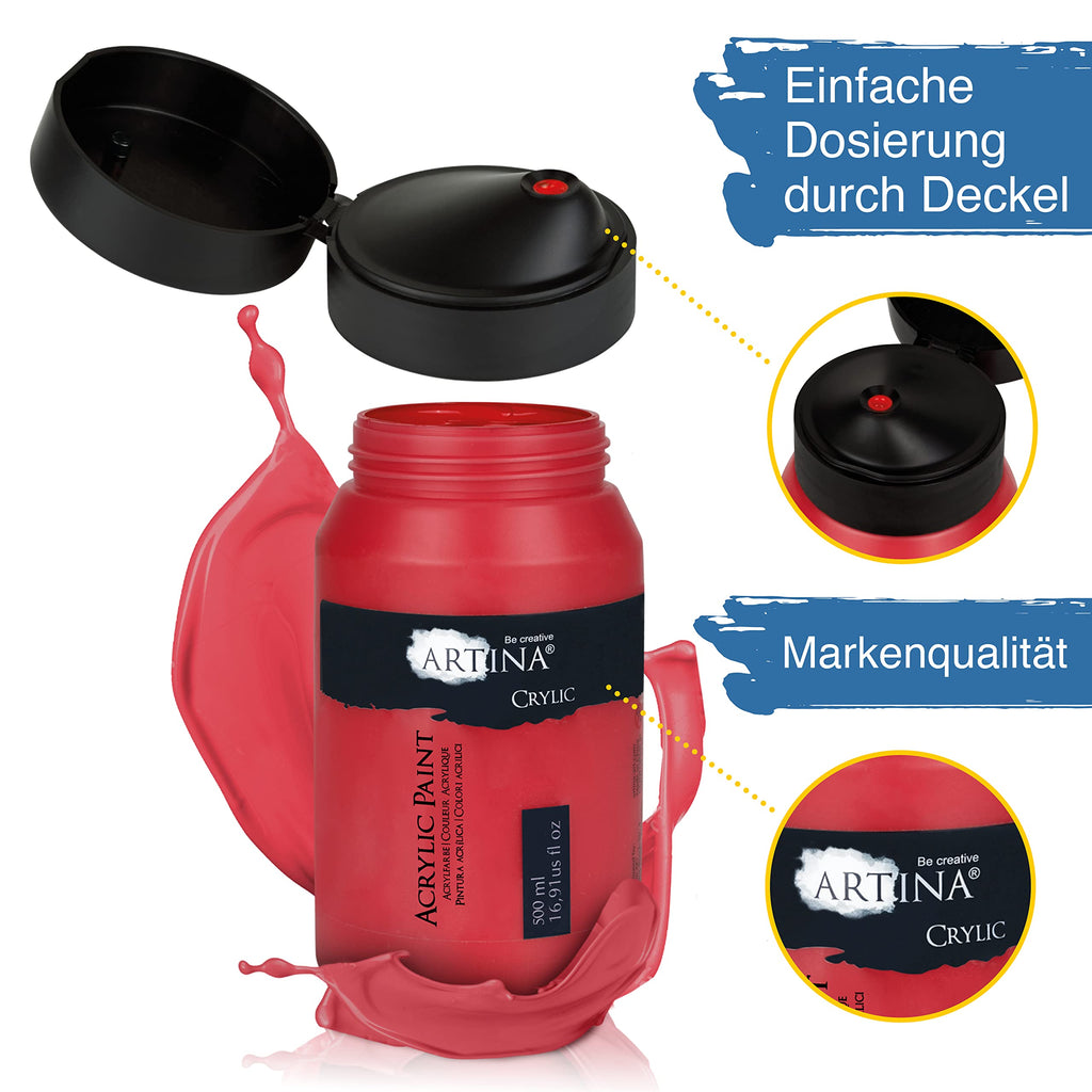 Artina 500ml Acrylfarben Set
