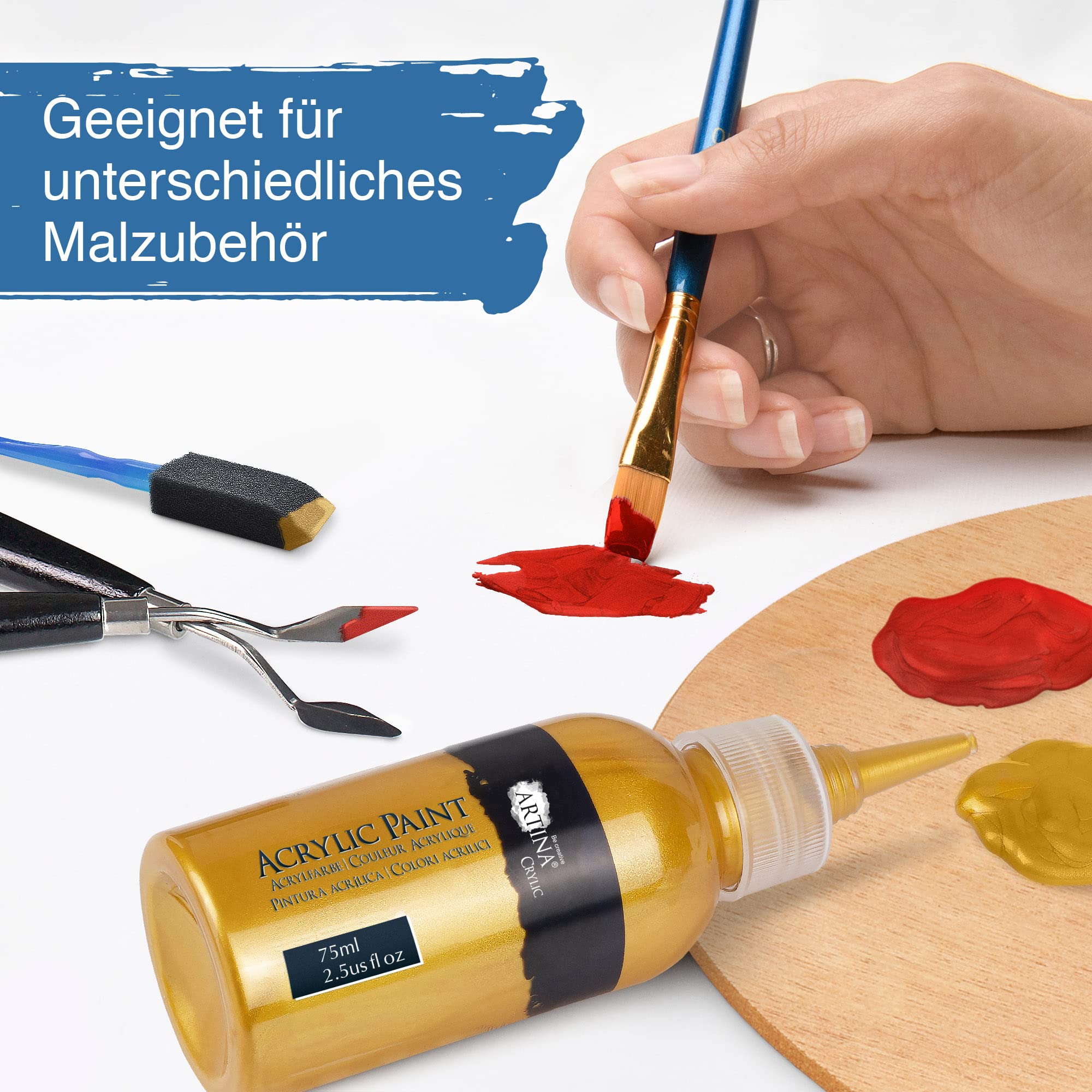 Artina Acrylfarben Metallic Set Crylic