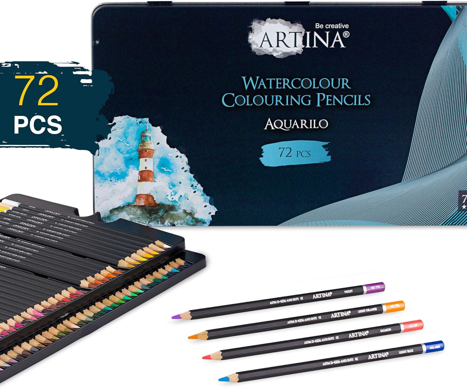 Artina Aquarilo Aquarell XL Buntstifte Set 72er