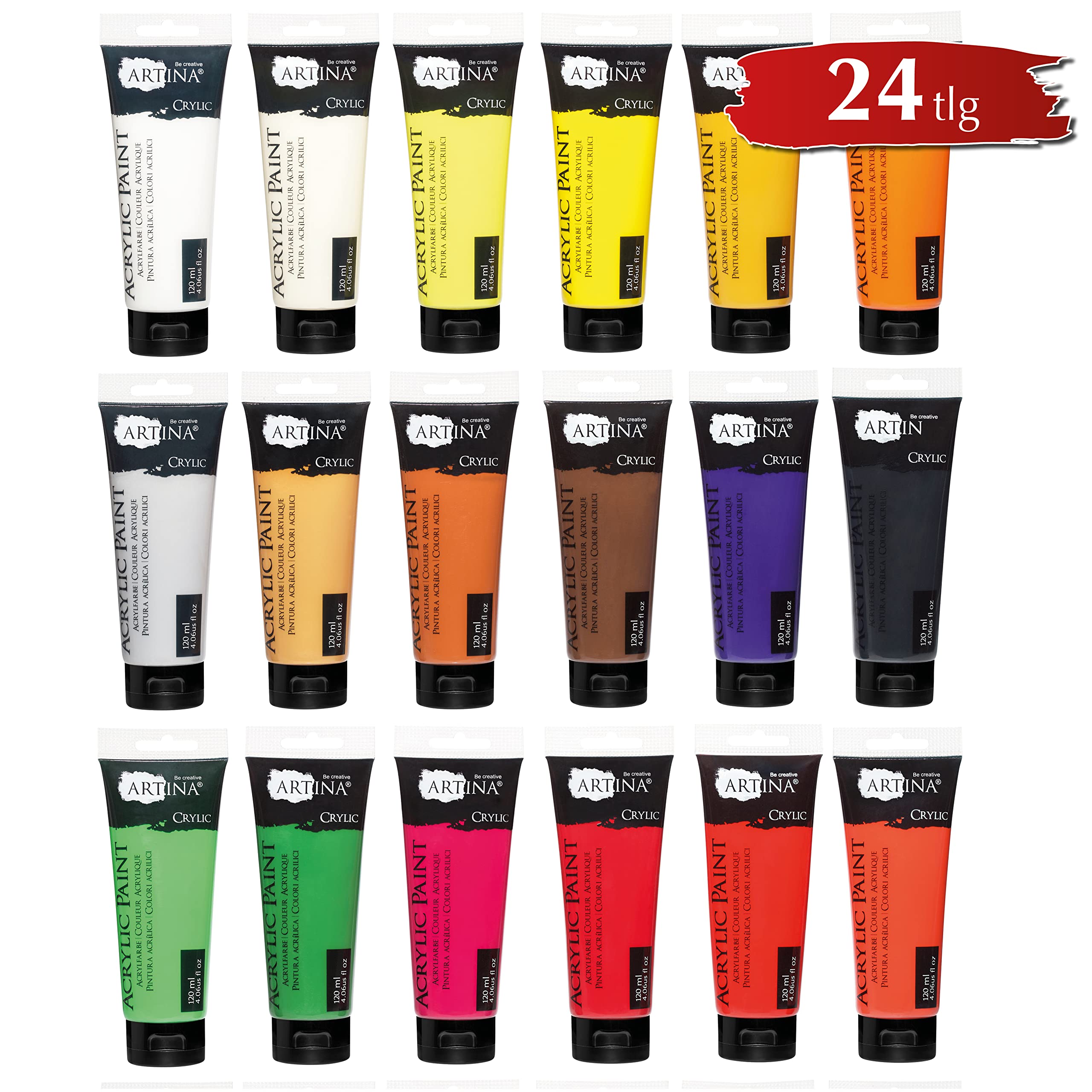 Artina Crylic 120ml Acrylfarben Set