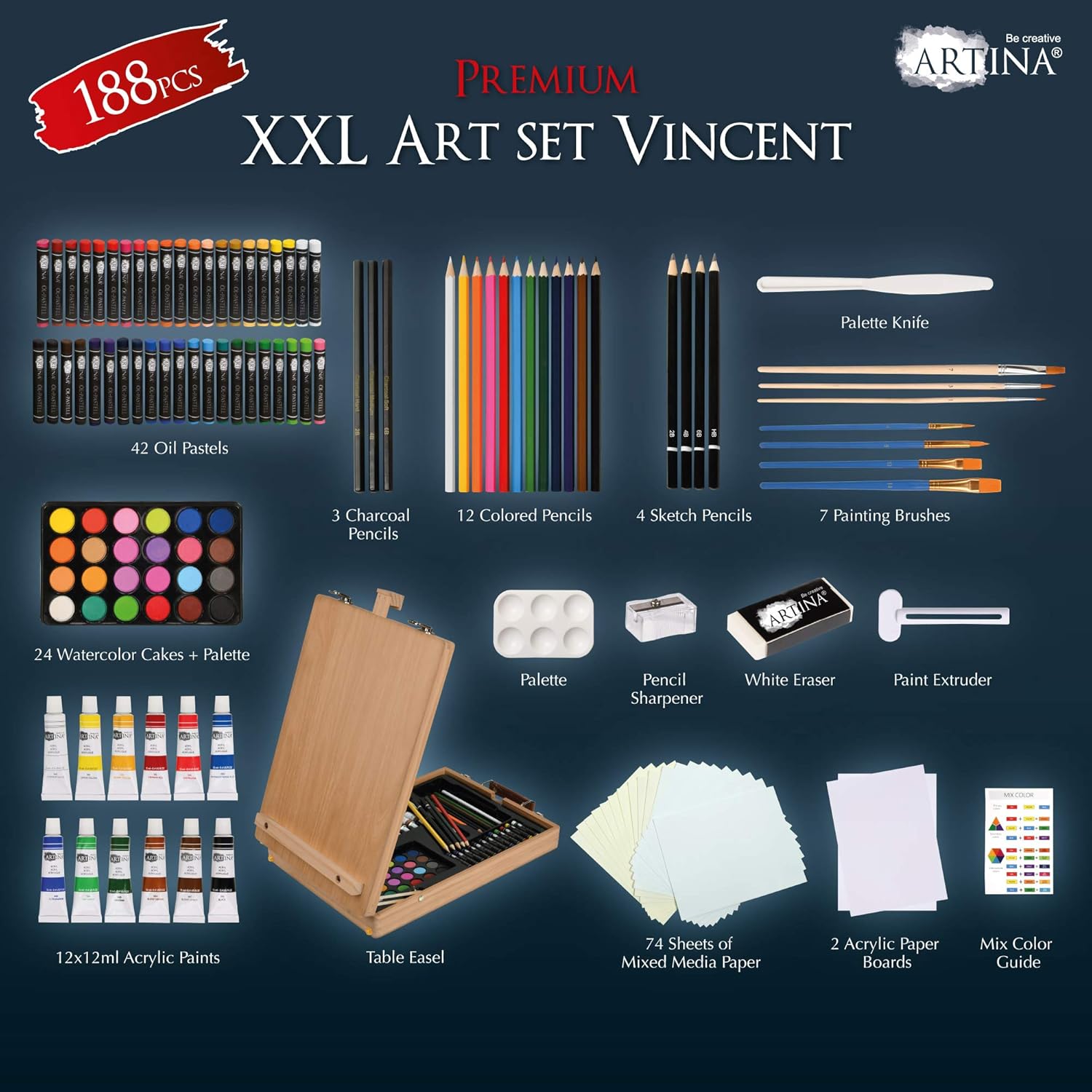 Artina XXL 188tlg Malset Vincent