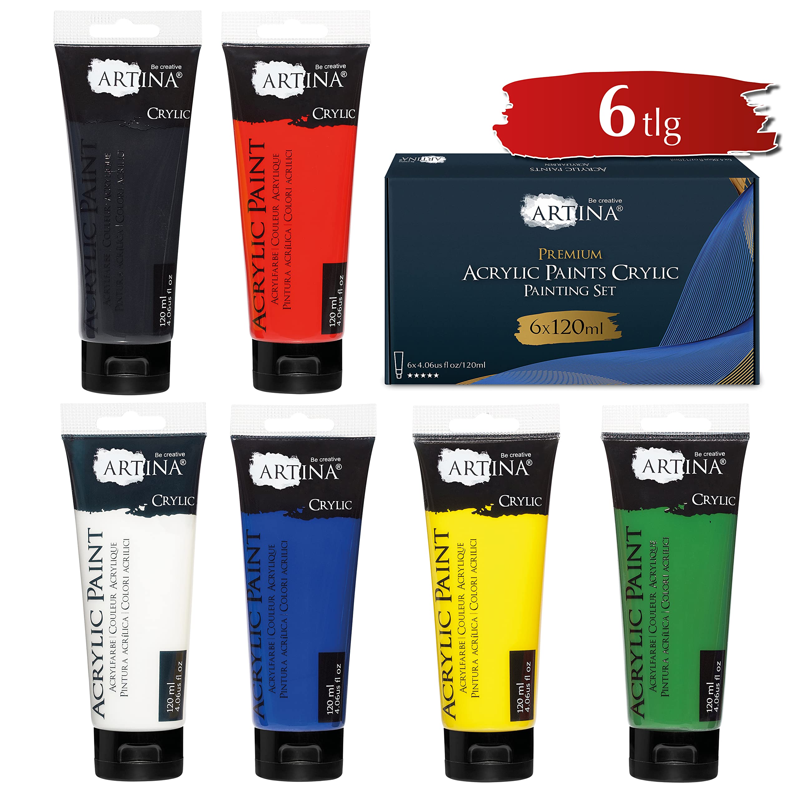 Artina Crylic 120ml Acrylfarben Set