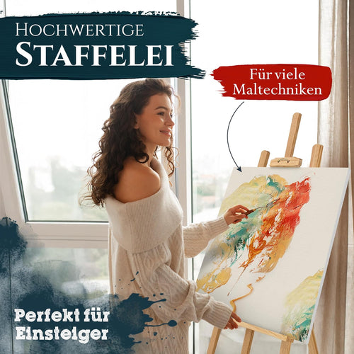 Artina 195cm Holzstaffelei – Staffelei höhenverstellbar – Tessin