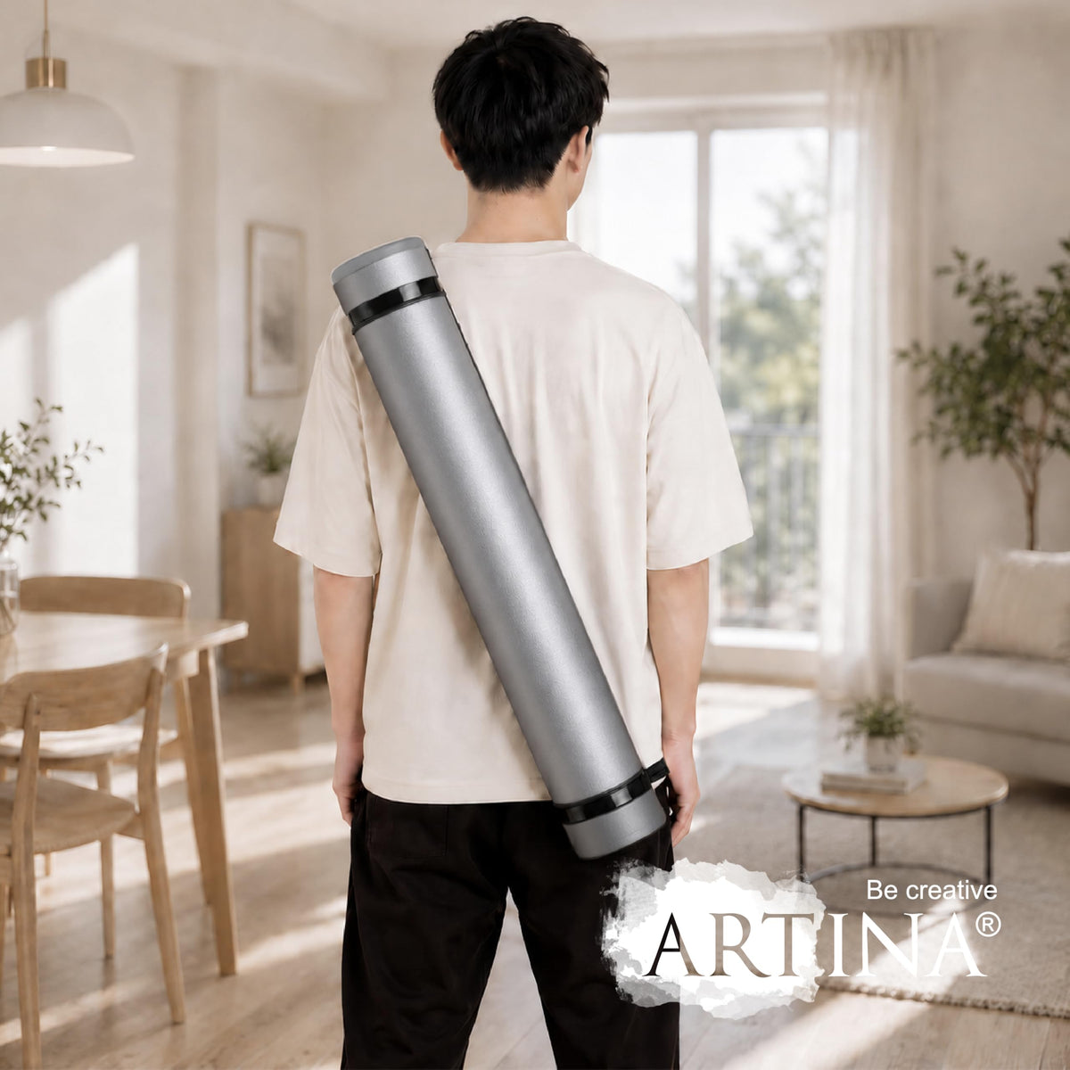 Artina Posterrolle A0 Flipchart Transportrolle verstellbar 60-100cm
