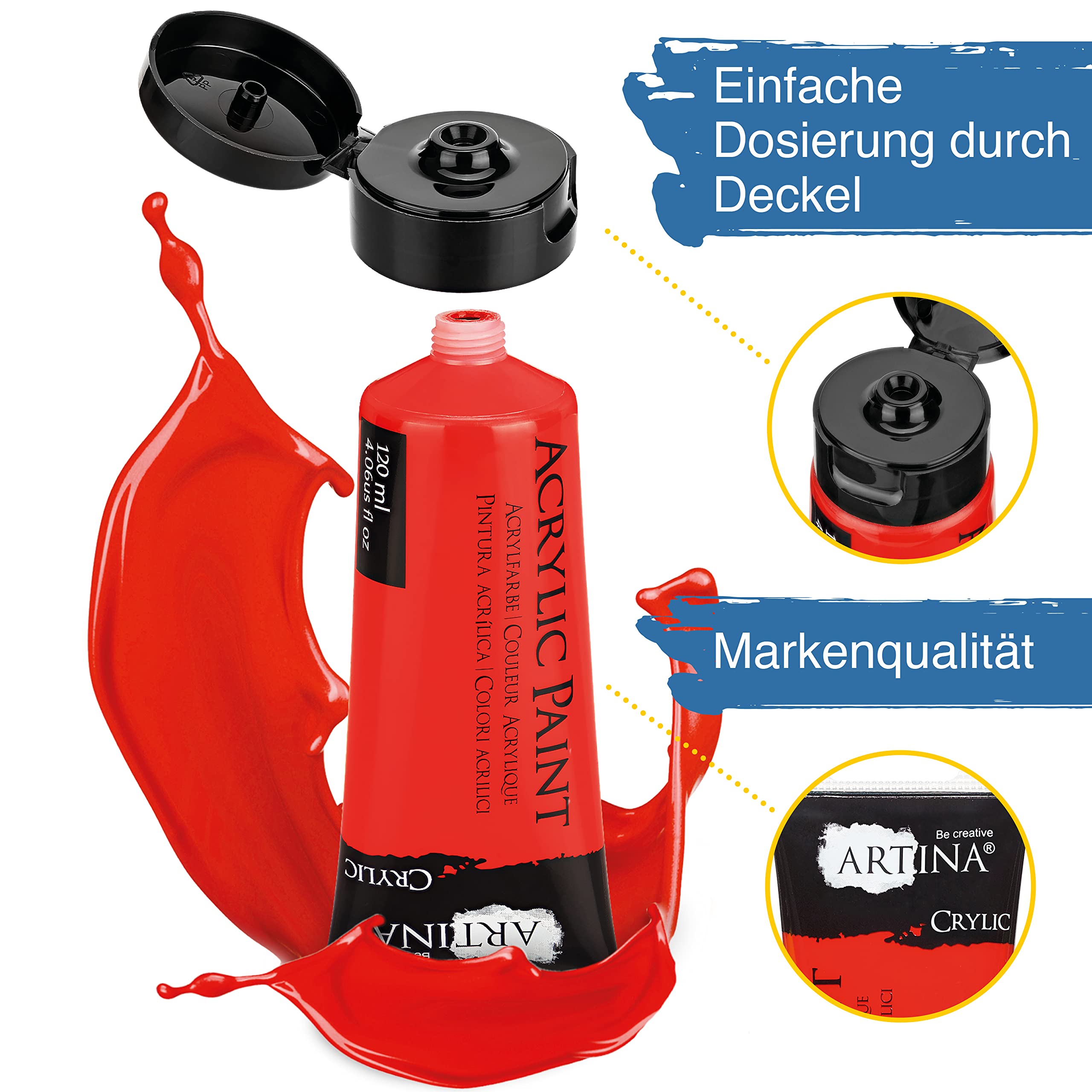 Artina Crylic 120ml Acrylfarben Set