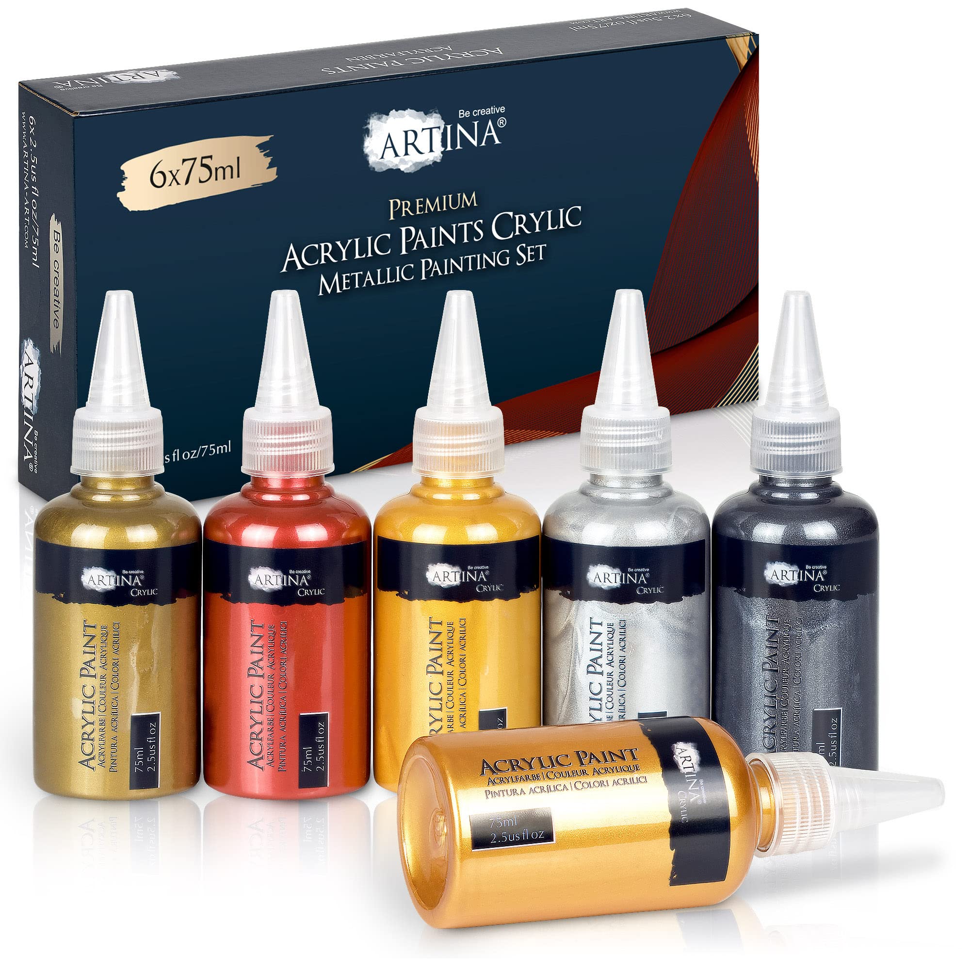 Artina Acrylfarben Metallic Set Crylic