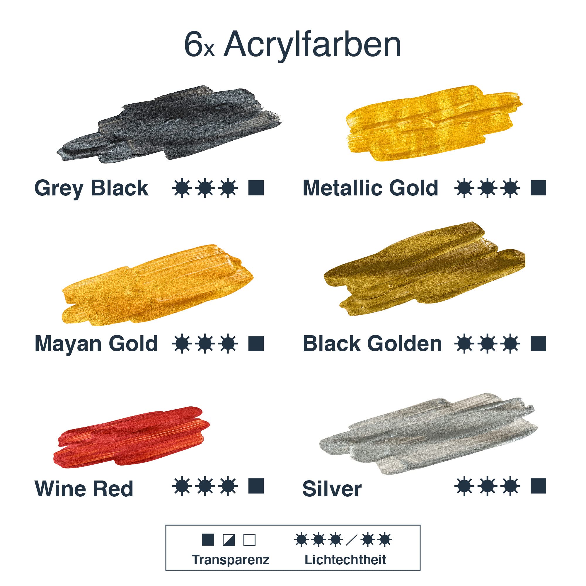 Artina Acrylfarben Metallic Set Crylic