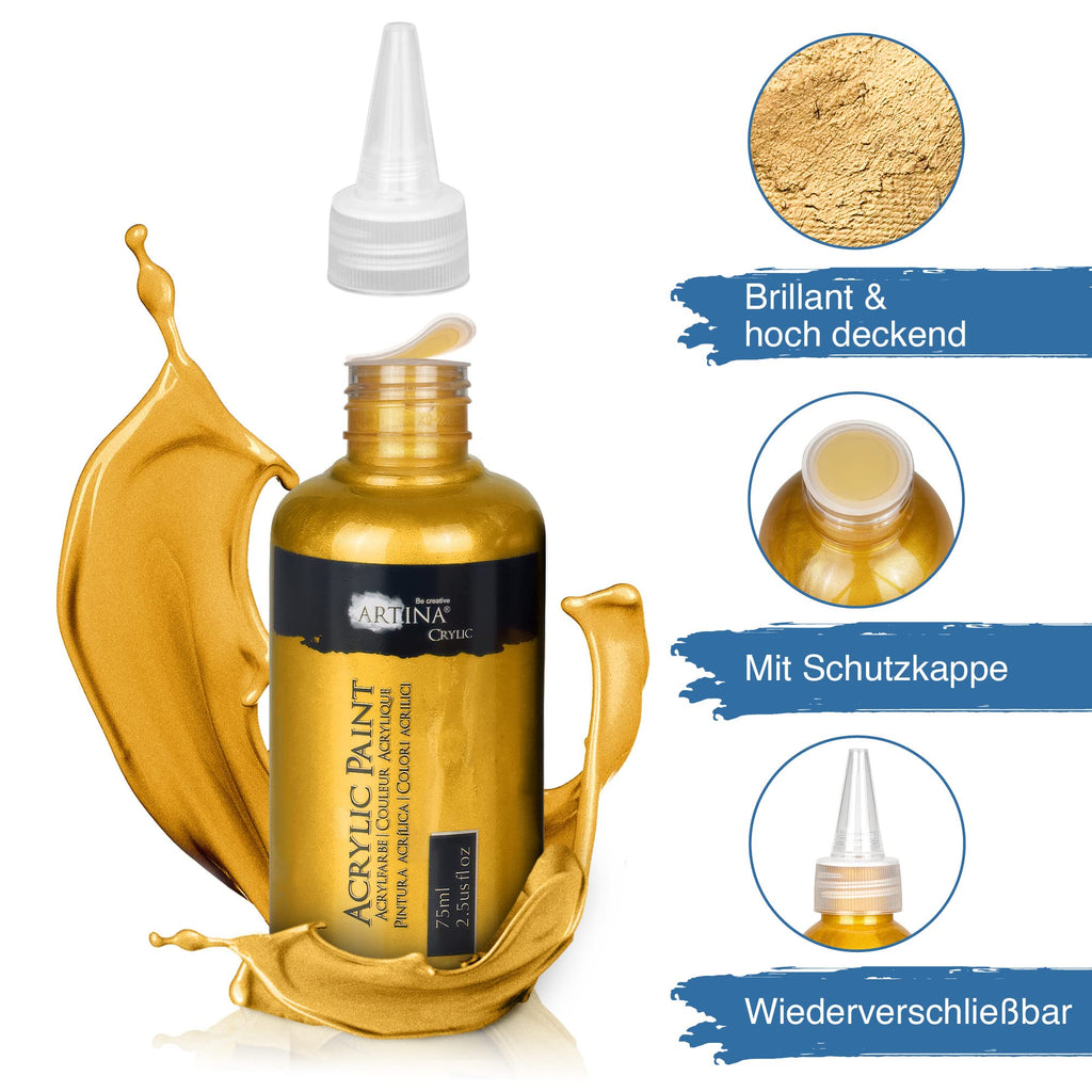 Artina Acrylfarben Metallic Set Crylic