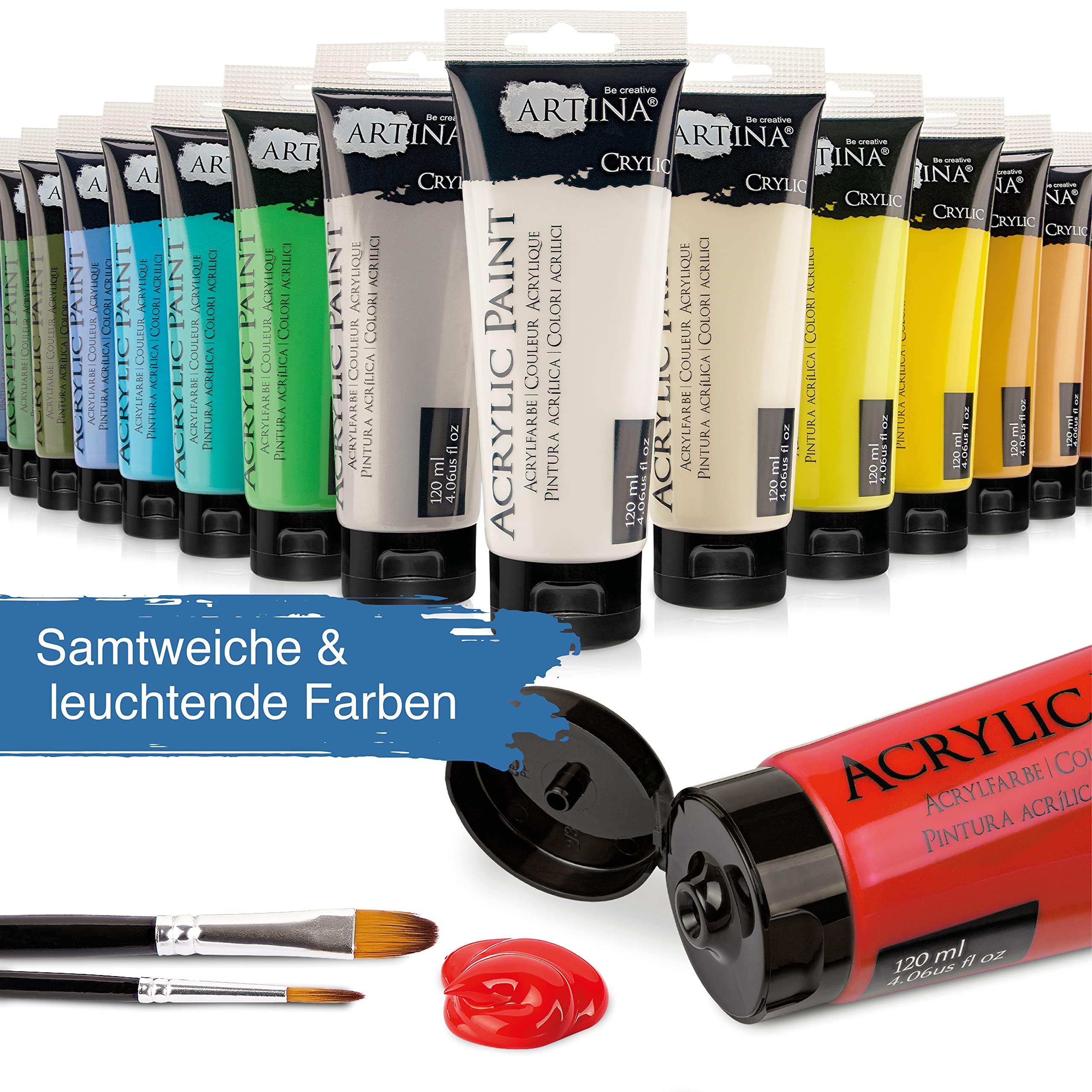 Artina Crylic 120ml Acrylfarben Set