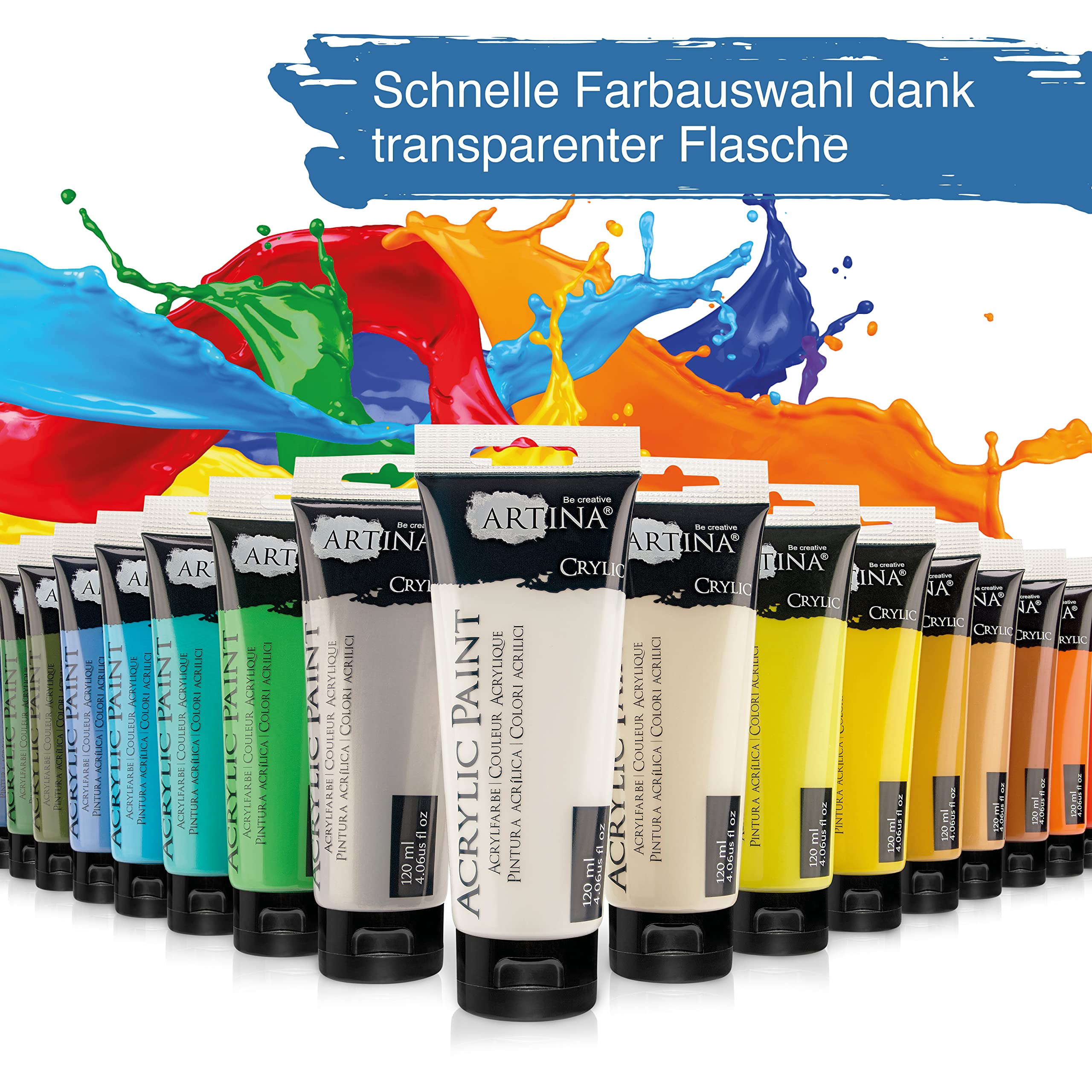 Artina Crylic 120ml Acrylfarben Set