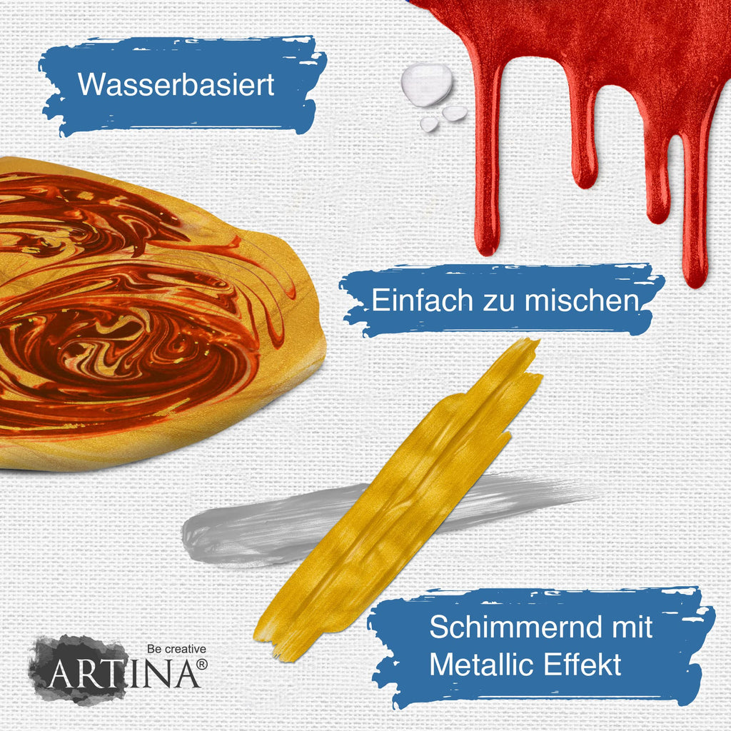 Artina Acrylfarben Metallic Set Crylic