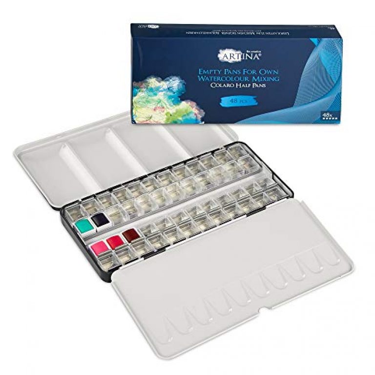 Aquarellkasten Metall 24 Fächer - Tragbar Mit Magneten Für Reisen